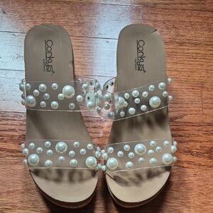 Corkys Pearl Studded Sandals Size 10 NWT No Box